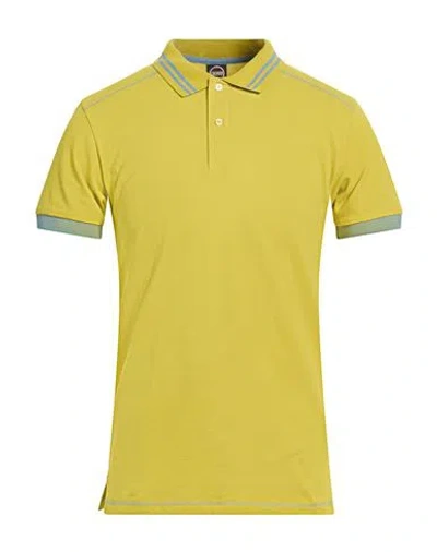 Colmar Man Polo Shirt Lime Green Size L Cotton, Elastane In Yellow