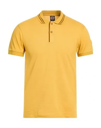 Colmar Man Polo Shirt Marigold Size L Cotton In Yellow