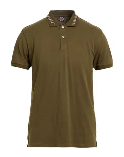 Colmar Man Polo Shirt Military Green Size L Cotton, Elastane