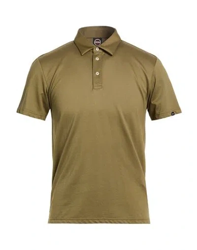 Colmar Man Polo Shirt Military Green Size L Cotton, Polyamide