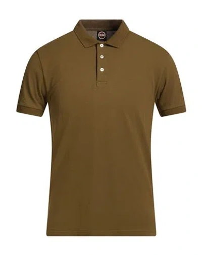 Colmar Man Polo Shirt Military Green Size M Cotton, Elastane