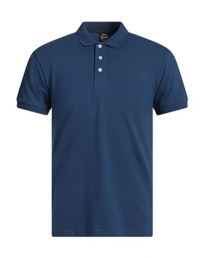 Colmar Man Polo Shirt Navy Size M Cotton, Elastane In Blue