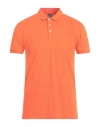 Colmar Man Polo Shirt Orange Size M Cotton, Elastane