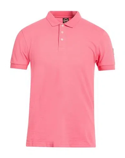 Colmar Man Polo Shirt Salmon Pink Size L Cotton, Elastane