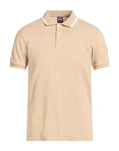 Colmar Man Polo Shirt Sand Size L Cotton In Neutral