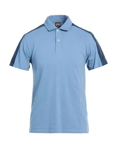 Colmar Man Polo Shirt Slate Blue Size L Cotton, Elastane