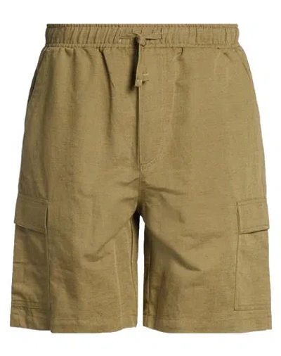 Colmar Man Shorts & Bermuda Shorts Military Green Size 40 Linen, Cotton In Brown