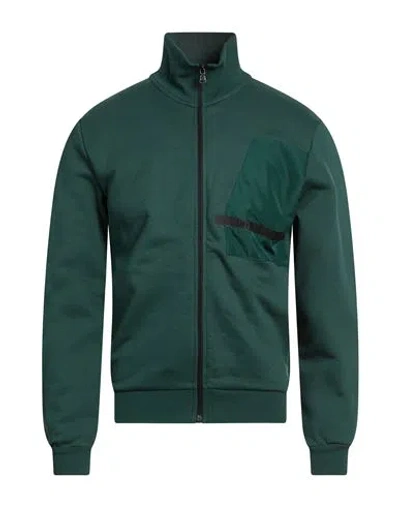 Colmar Man Sweatshirt Dark Green Size L Cotton, Polyester