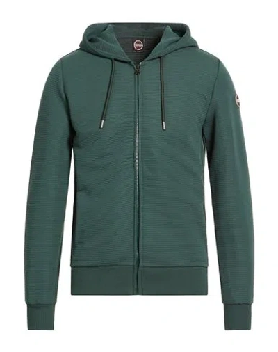Colmar Man Sweatshirt Dark Green Size L Cotton, Polyester, Elastane