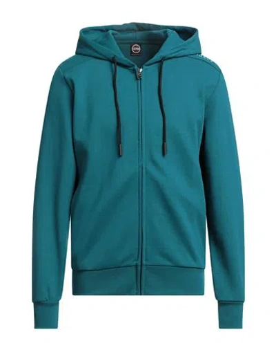 Colmar Man Sweatshirt Deep Teal Size S Polyester, Cotton In Green