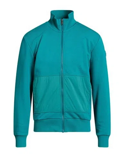 Colmar Man Sweatshirt Deep Teal Size L Cotton, Polyester, Polyamide In Green