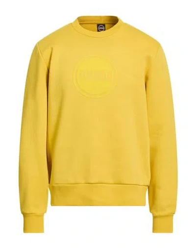 Colmar Man Sweatshirt Yellow Size L Cotton, Polyester