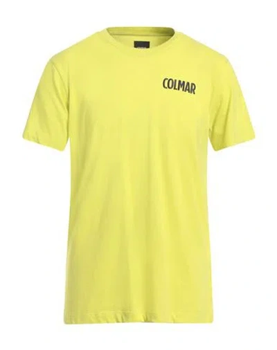 Colmar Man T-shirt Lime Green Size M Polyester, Cotton