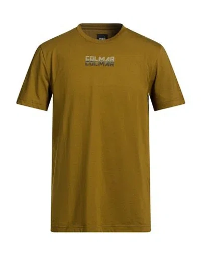 Colmar Man T-shirt Military Green Size L Polyester, Cotton In Pink