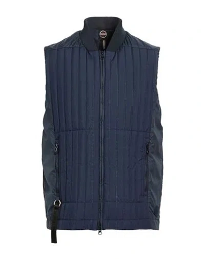 Colmar Man Vest Navy Size 44 Polyester In Blue