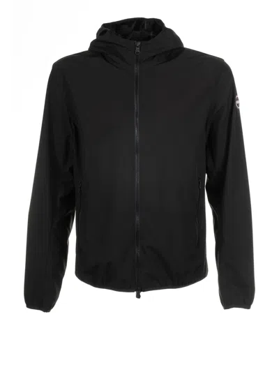 Colmar Mens Jacket With Hood In Waterproof Stretch Softshell In Nero