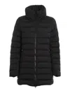 Colmar Originals Matte Stretch Nylon Puffer Long Jacket In Black