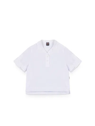 Colmar Originals Cropped Polo Shirt With Classic Collar In White