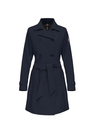 Colmar Originals Double-breasted Softshell Trench Coat With Waist Belt In Black