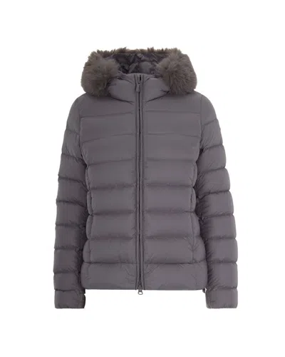Colmar Originals Dove Gray Hooded Down Jacket In Brown