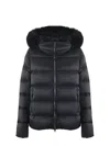Colmar Down Jacket Detachable Faux Fur Hood In Black