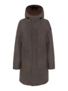 Colmar Originals Tailored Brown Hooded Coat In Brown