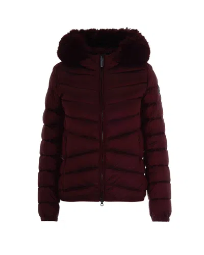 Colmar Originals Hooded Down Jacket - Bordeaux In Red