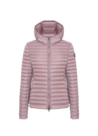 Colmar Originals Hooded Pink Down Jacket With Fitted Waist