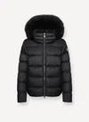 Colmar Down Jacket Detachable Faux Fur Hood In Black