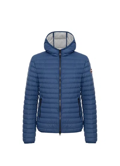 Colmar Originals Lightweight Down Jacket With Fixed Hood And Water-repellent Finish In Blue