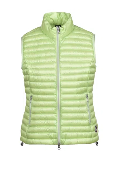 Colmar Originals Lightweight Quilted Vest With High Collar In Green