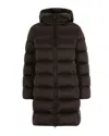 Colmar Originals Long Brown Hooded Down Jacket In Brown