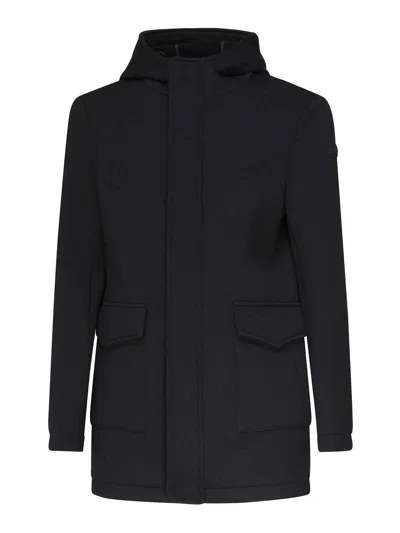 Colmar Originals Long Down Jacket With Hood In Blue