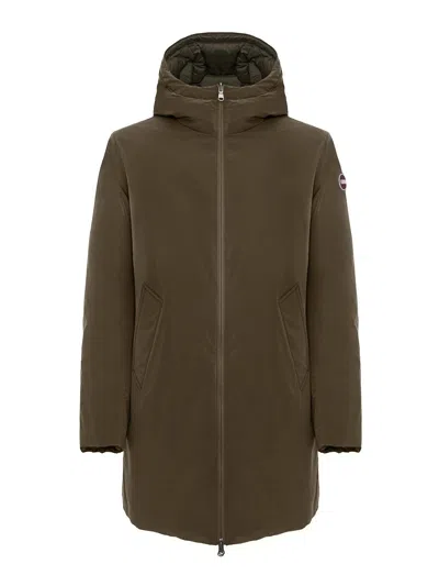 Colmar Originals Long Green Reversible Down Jacket In Dark Green
