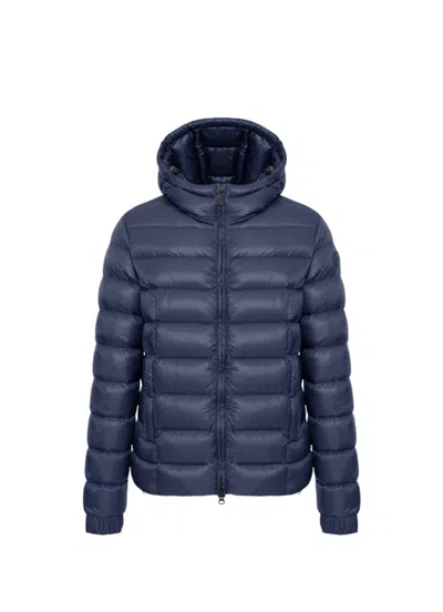 Colmar Originals Quilted Down Jacket With Fixed Hood In Blue
