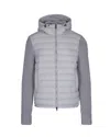 Colmar Originals Quilted Nylon Jacket With Knitted Sleeves In Gray