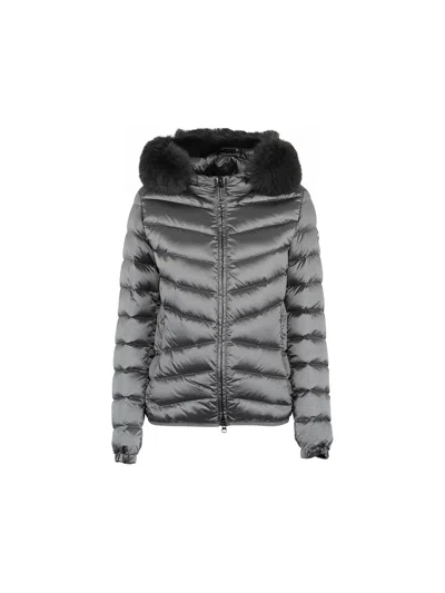 Colmar Originals Quilted Synthetic Fur Jacket In Gray