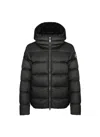 Colmar Originals Recycled Fabric Down Jacket With Detachable Hood And Adjustable Drawstring In Black