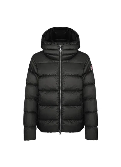 Colmar Originals Recycled Fabric Down Jacket With Detachable Hood And Adjustable Drawstring In Black