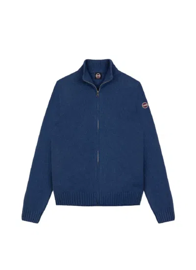 Colmar Originals Sophisticated Full Zip Pullover With High Collar And Luxurious Blend Fabric In Blue