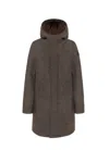 Colmar Originals Tailored Brown Hooded Coat In Gray