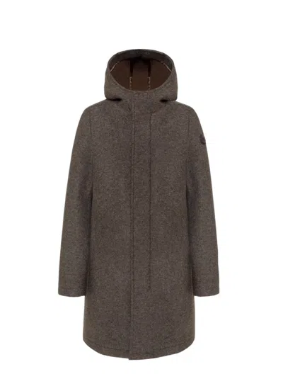 Colmar Originals Tailored Brown Hooded Coat In Gray