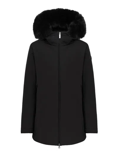 Colmar Originals Waterproof Down Jacket With Fur In Black