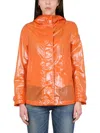 Colmar Originals Glossy Waxed Jacket With High Neck In Orange