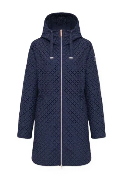 Colmar Perforated Fabric Hooded Jacket With Drawstrings In Black