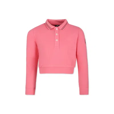 Colmar Pink Crop Polo Shirt For Girl With Logo