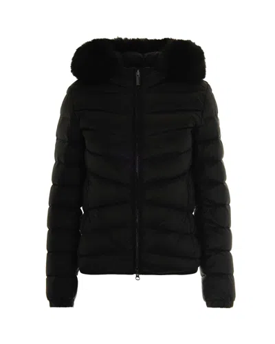 Colmar Quilted Fur-trimmed Down Jacket In Black