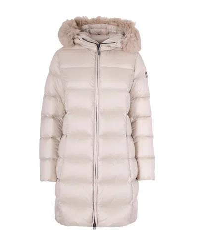 Colmar Piumino Lungo Con Pelliccia Sintetica Canapa In Neutral