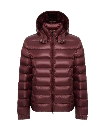 Colmar Shiny Detachable Hood Adjustable Hem Down Jacket In Red
