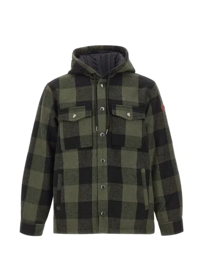 Colmar Plaid Flannel Shirt Jacket In Green